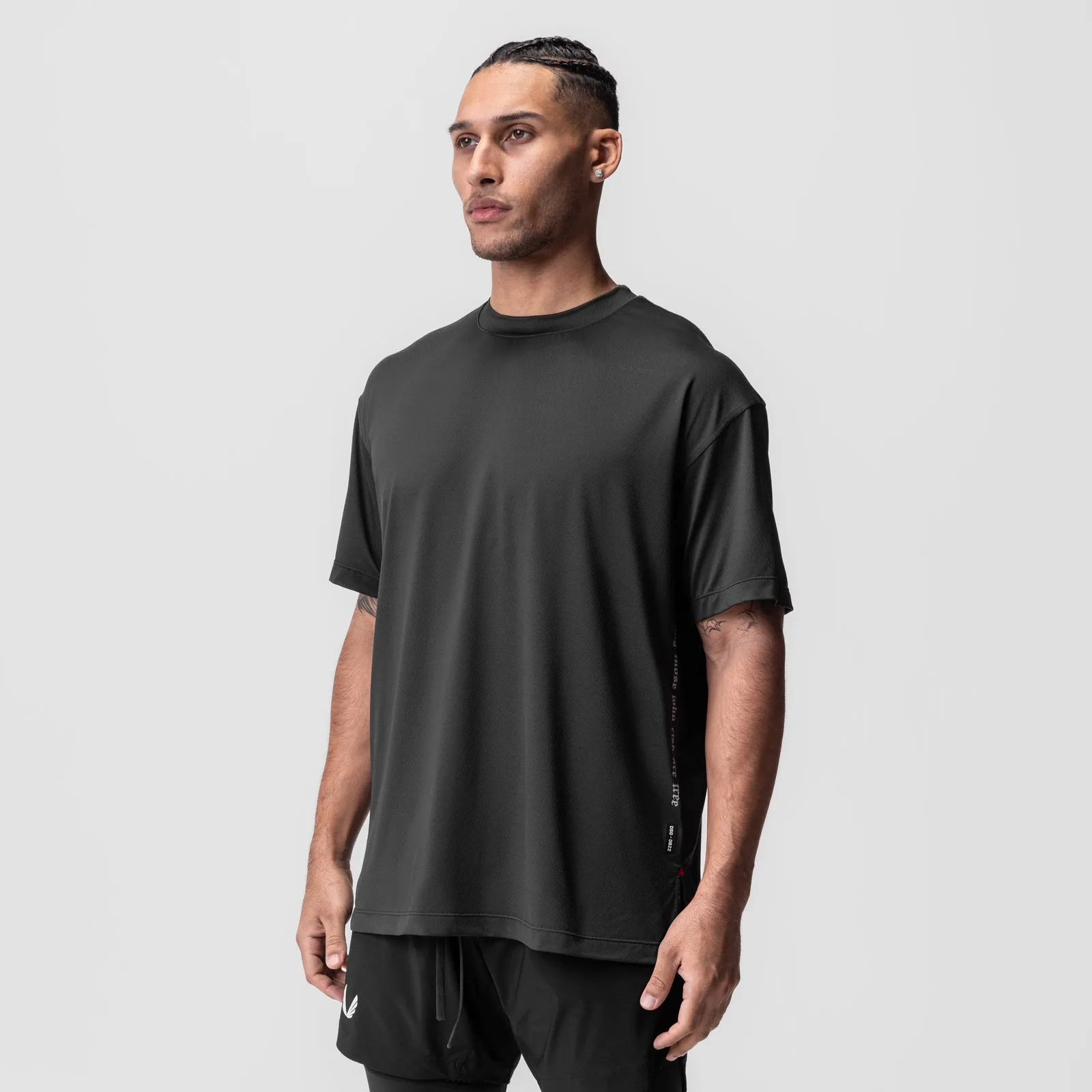 0822. AeroSilver® Oversized Tee - Black "OTWR"