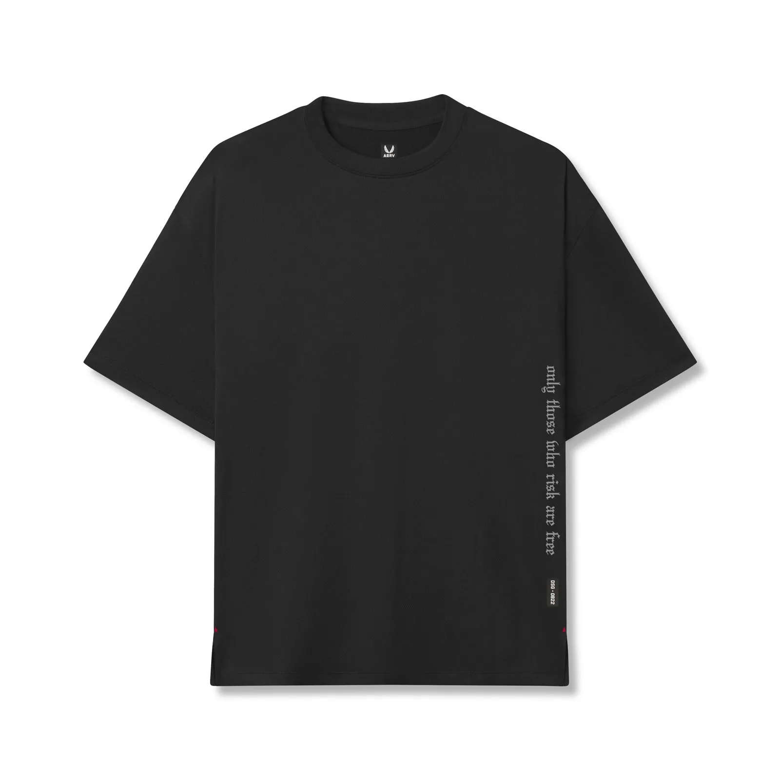 0822. AeroSilver® Oversized Tee - Black "OTWR"