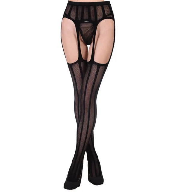 2017 Hollow Out Tights Lace Sexy Stockings Female Thigh High Fishnet Embroidery Transparent Pantyhose Women Black Lace Stocking