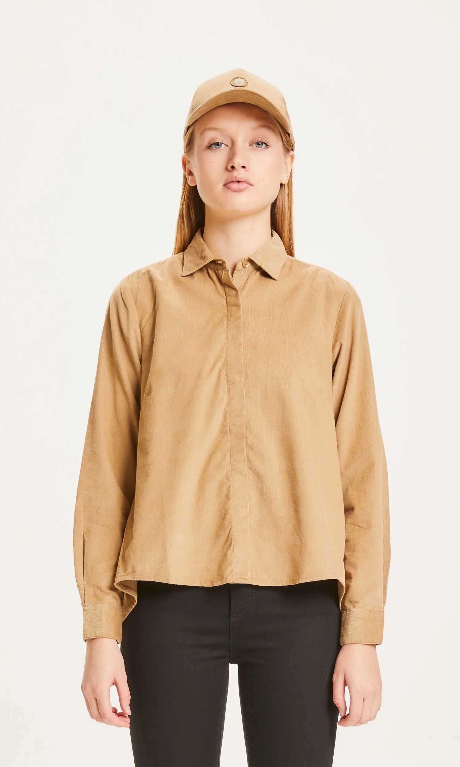 A-shape Corduroy shirt - Kelp melange