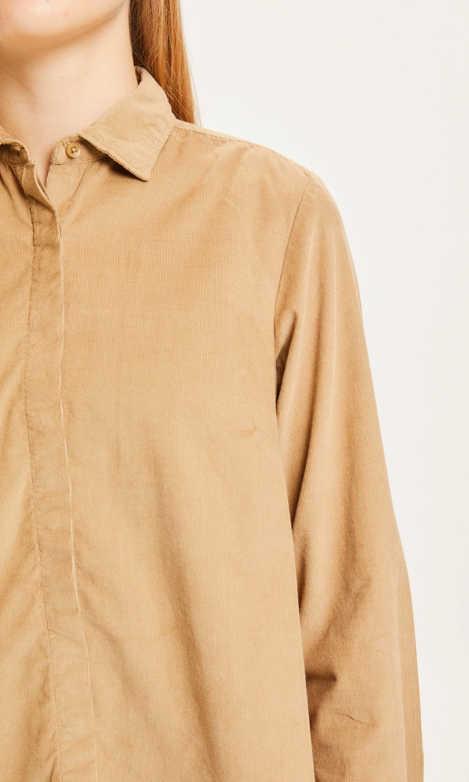 A-shape Corduroy shirt - Kelp melange