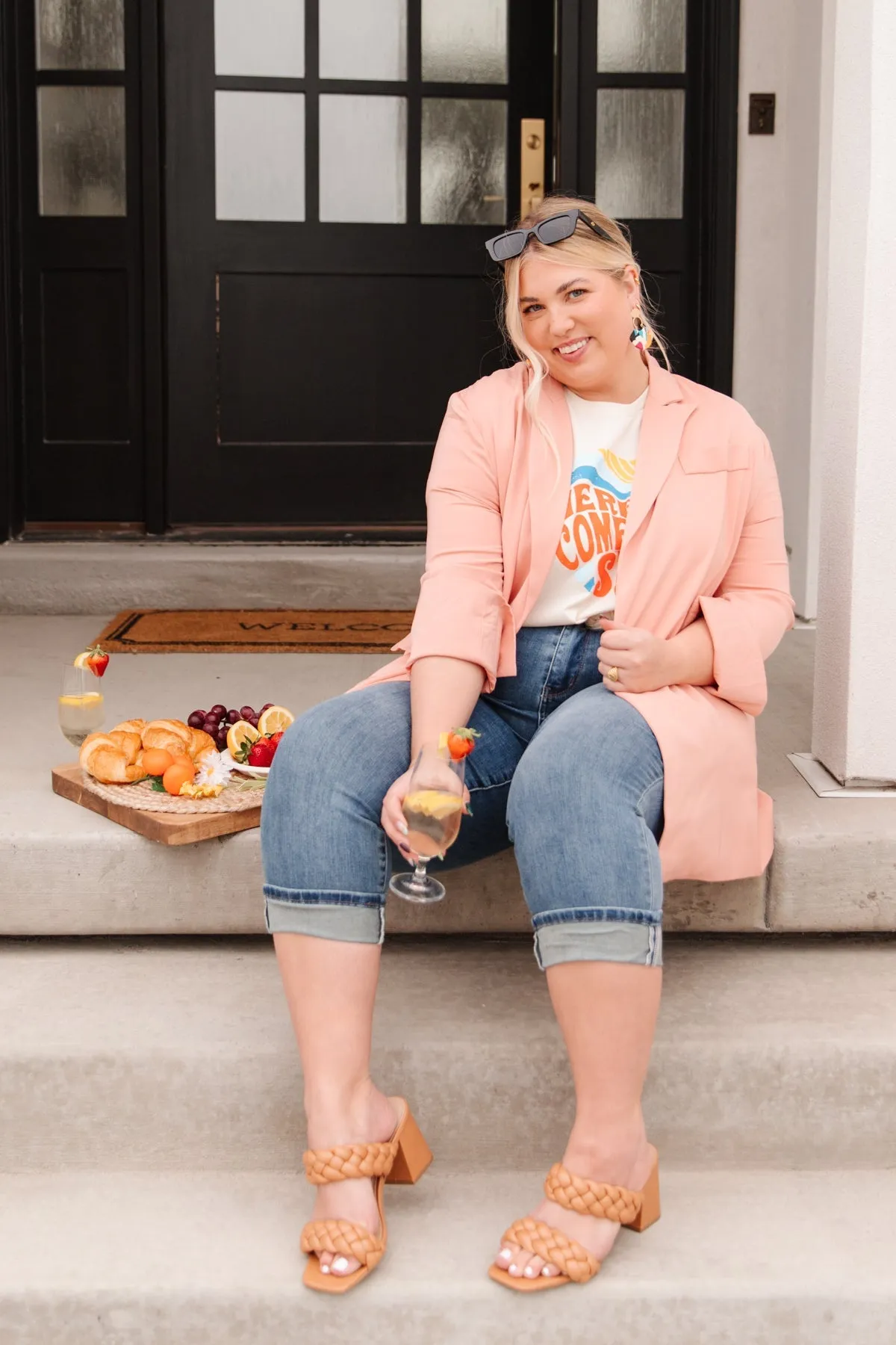 Abby Blazer in Peach