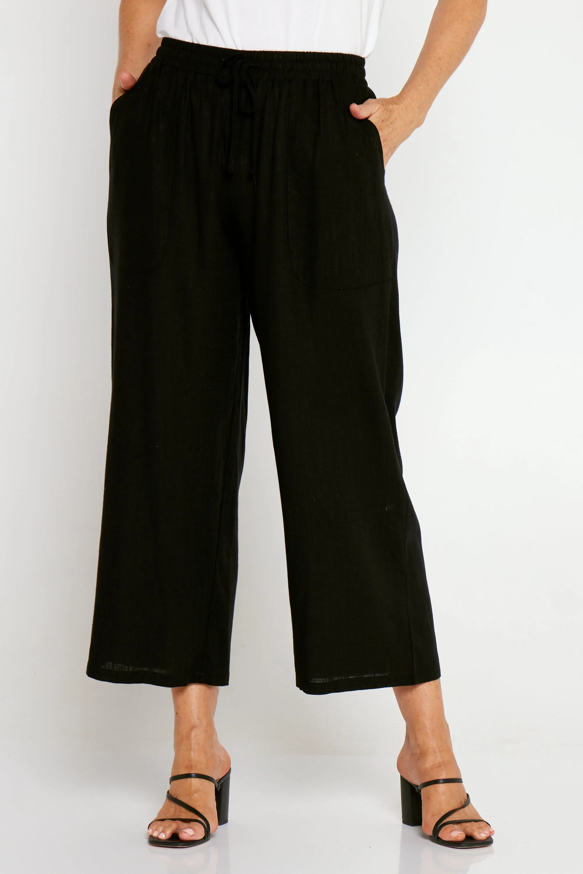 Aiko Linen Pants - Black