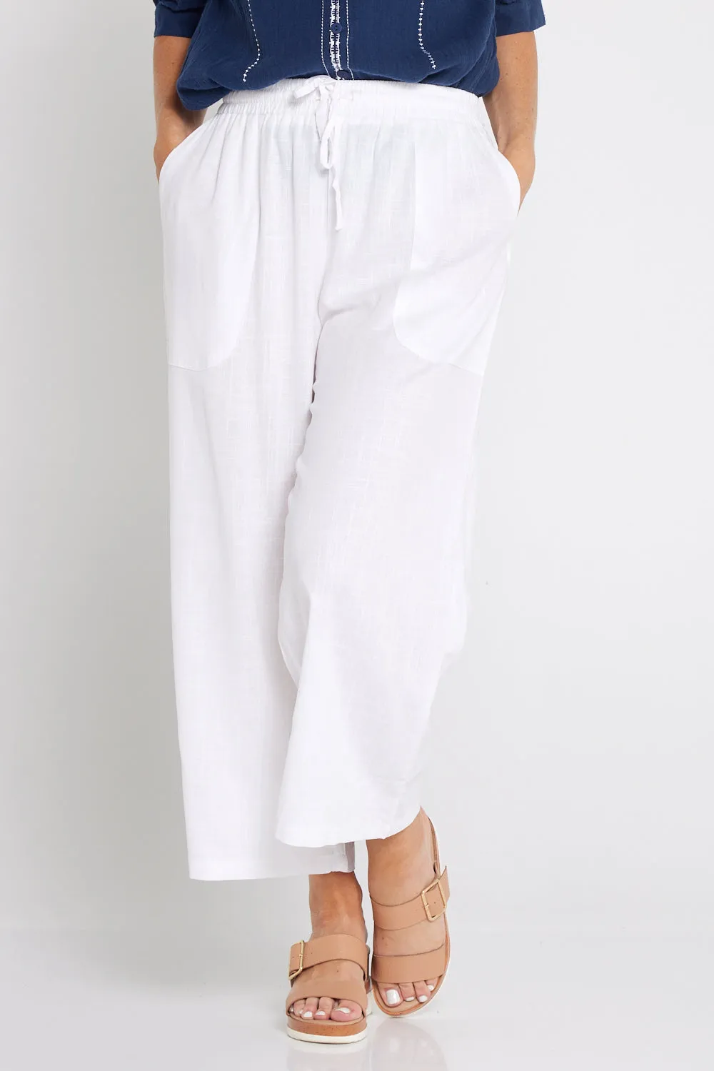 Aiko Linen Pants - White Linen