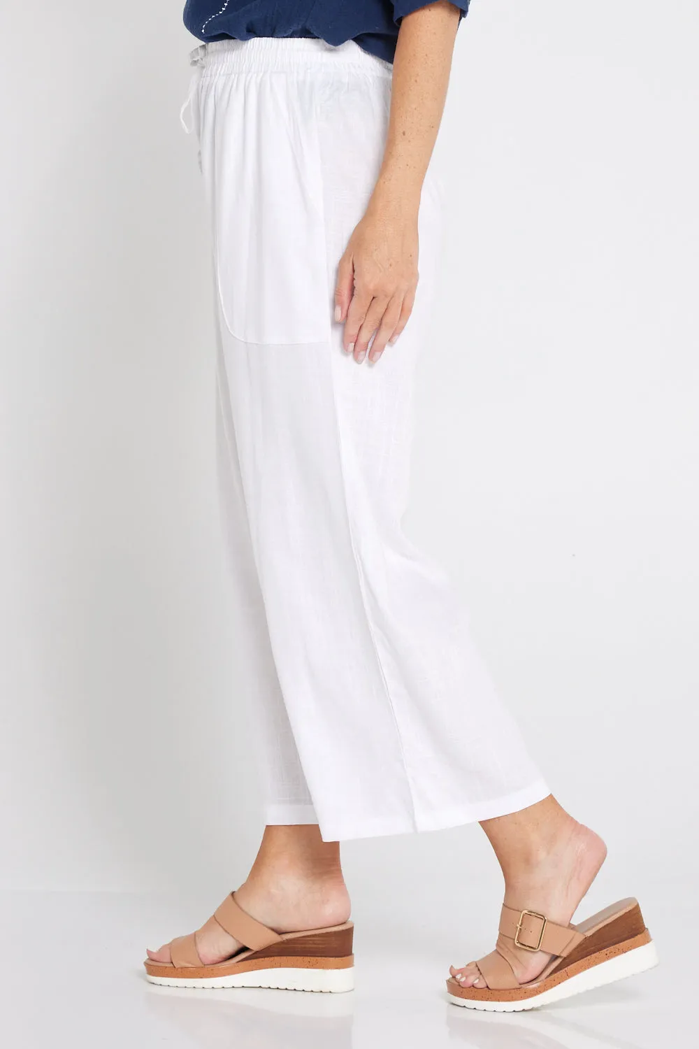 Aiko Linen Pants - White Linen