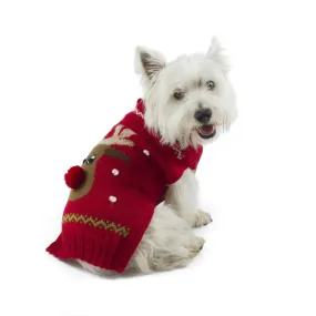 Alqo Wasi Red Rudolph Dog Sweater