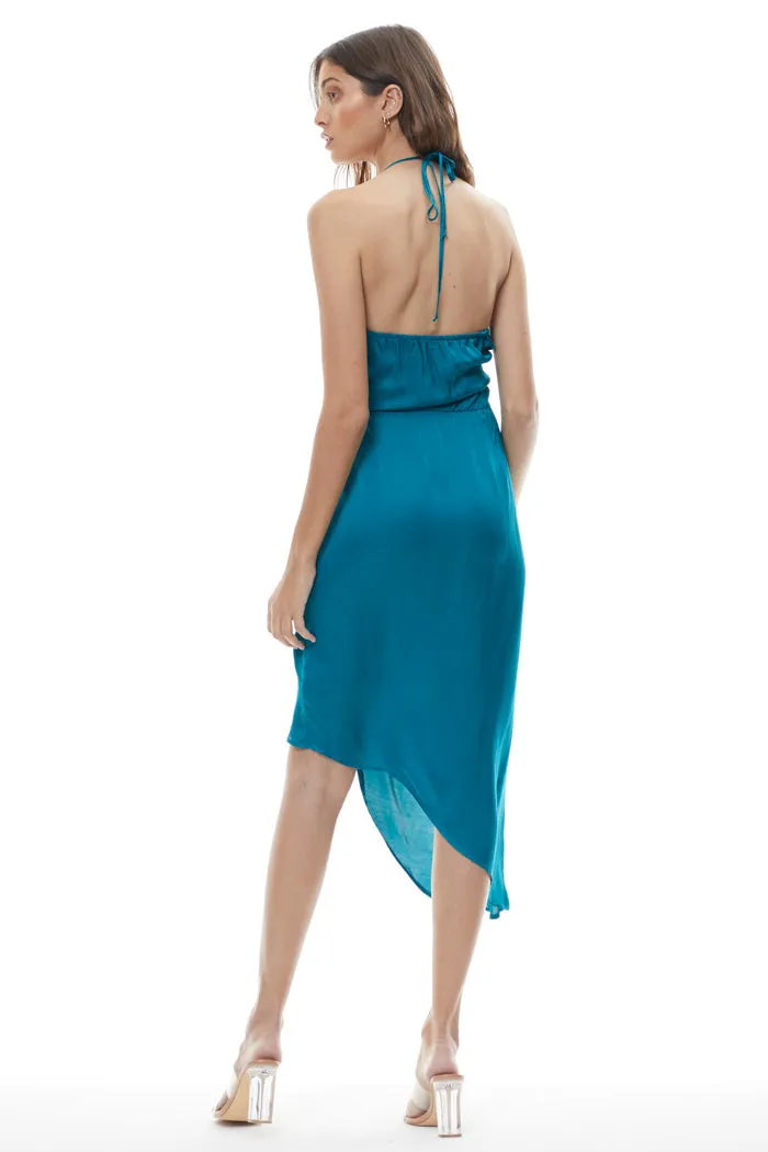 Andrea Draped Slip Dress // Verdigris ~ NO RETURNS