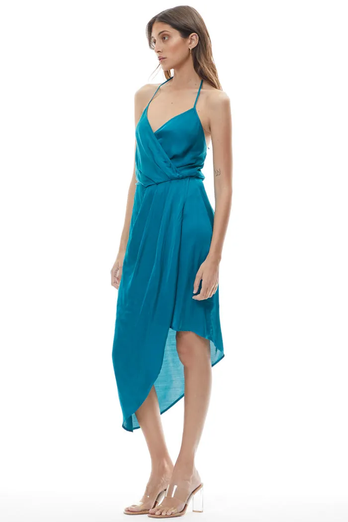 Andrea Draped Slip Dress // Verdigris ~ NO RETURNS