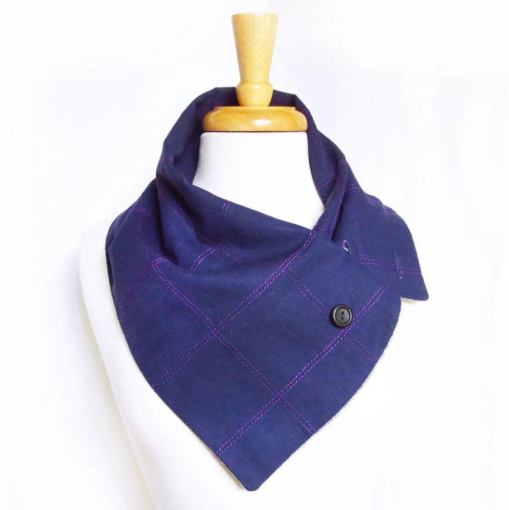 anjelica button scarf in purple