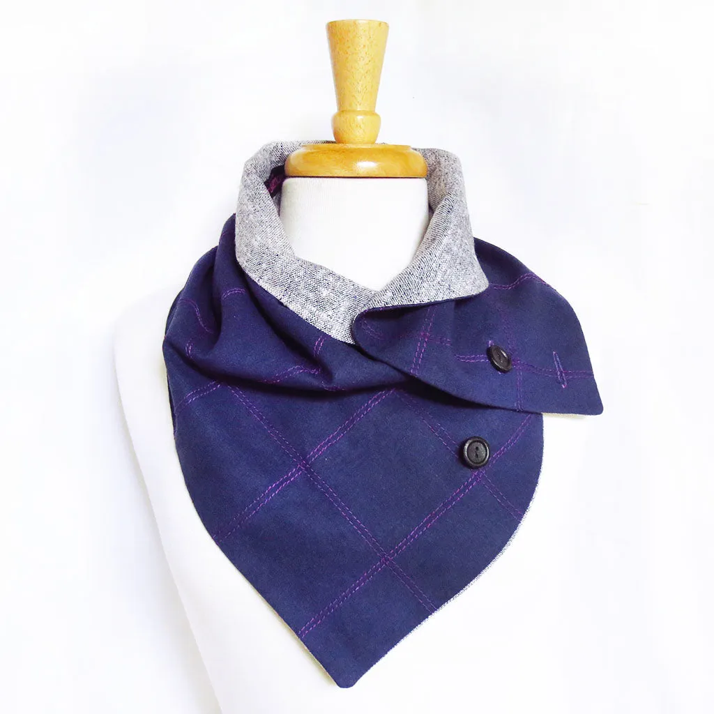 anjelica button scarf in purple