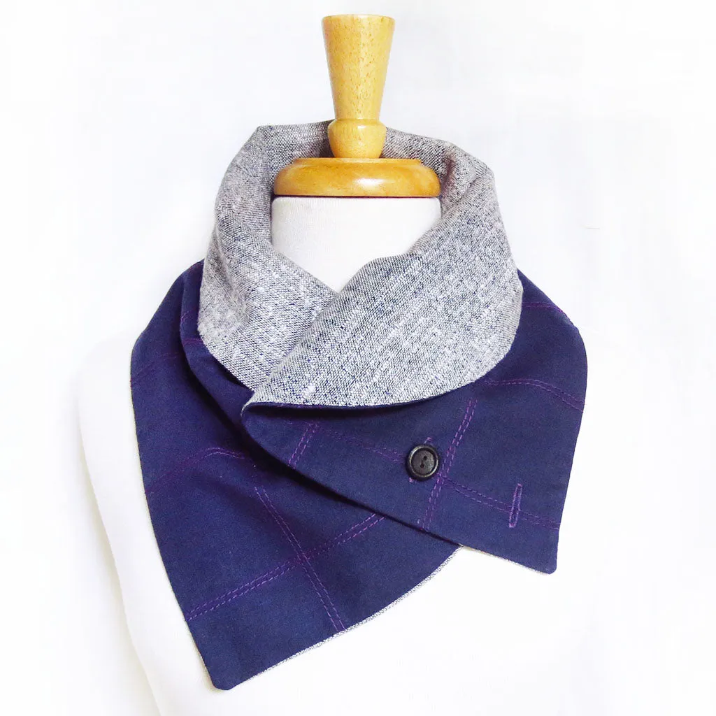 anjelica button scarf in purple