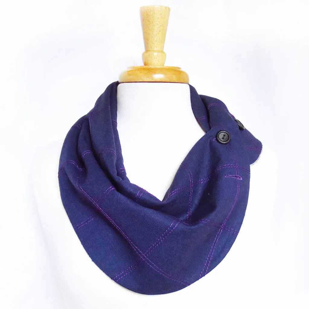 anjelica button scarf in purple