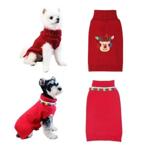 Anniepaw Winter Turtleneck Sweater for Small Dogs Cats Chihuahua Soft Knitted Pet Costumes