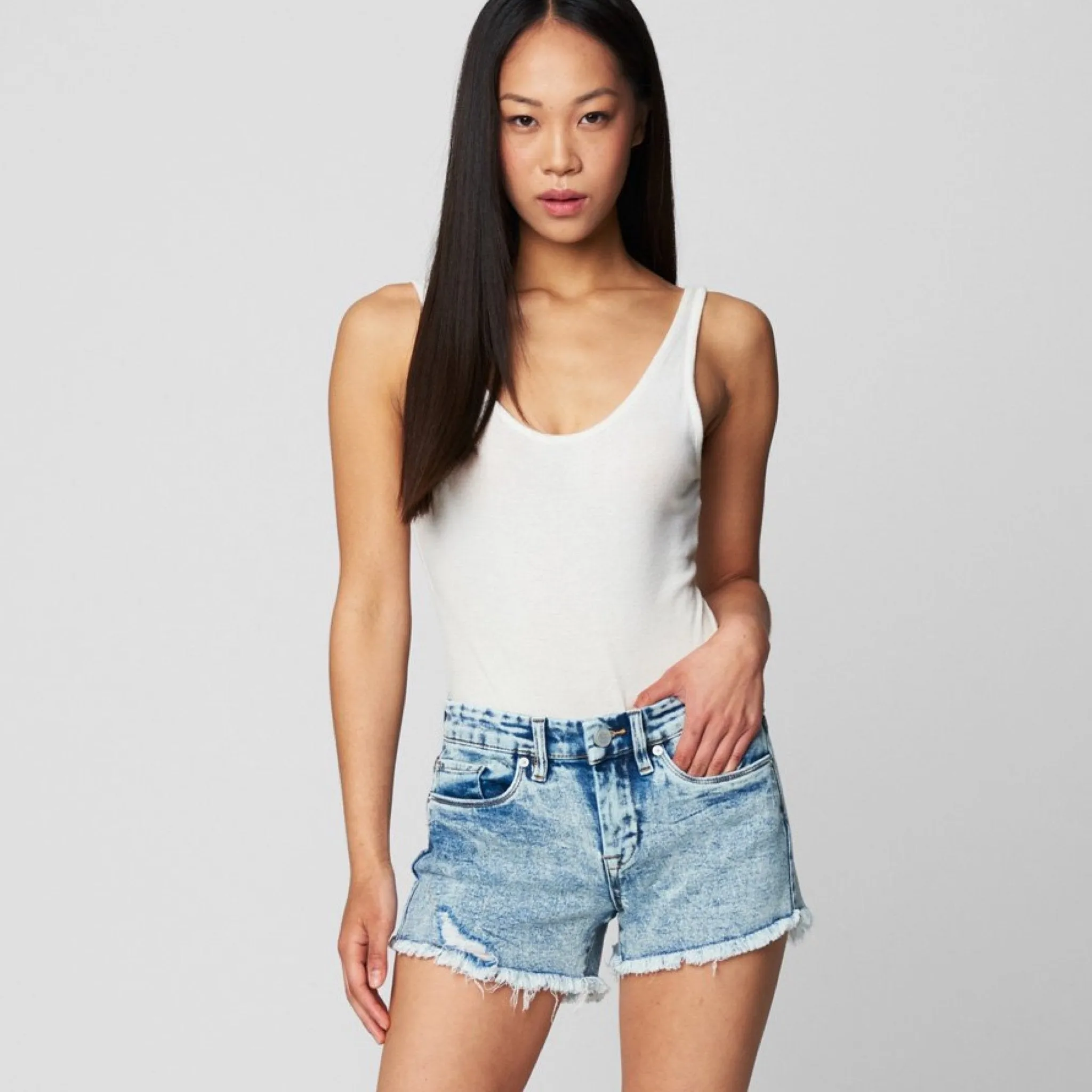 Astor Cut Off Denim Short - Raw Hem.