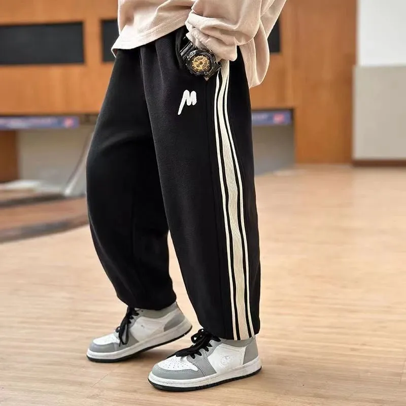 Autumn Kid Casual Letter Sweatpant Boy Ankle Length Sporty Trousers 3 y Young Child Clothes Spring Thin Elastic Waist Harem Pant