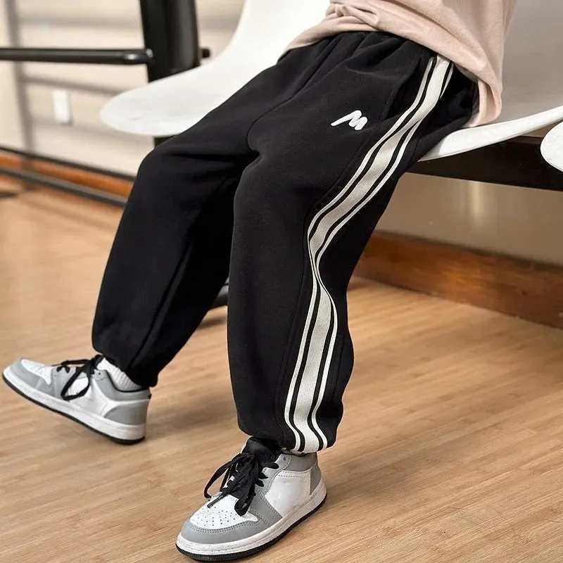 Autumn Kid Casual Letter Sweatpant Boy Ankle Length Sporty Trousers 3 y Young Child Clothes Spring Thin Elastic Waist Harem Pant