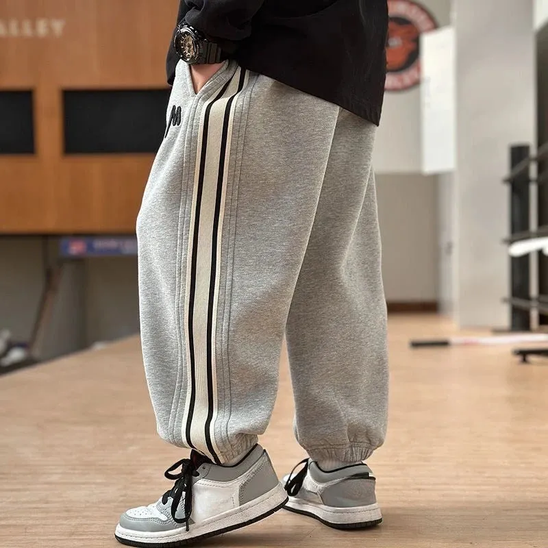 Autumn Kid Casual Letter Sweatpant Boy Ankle Length Sporty Trousers 3 y Young Child Clothes Spring Thin Elastic Waist Harem Pant