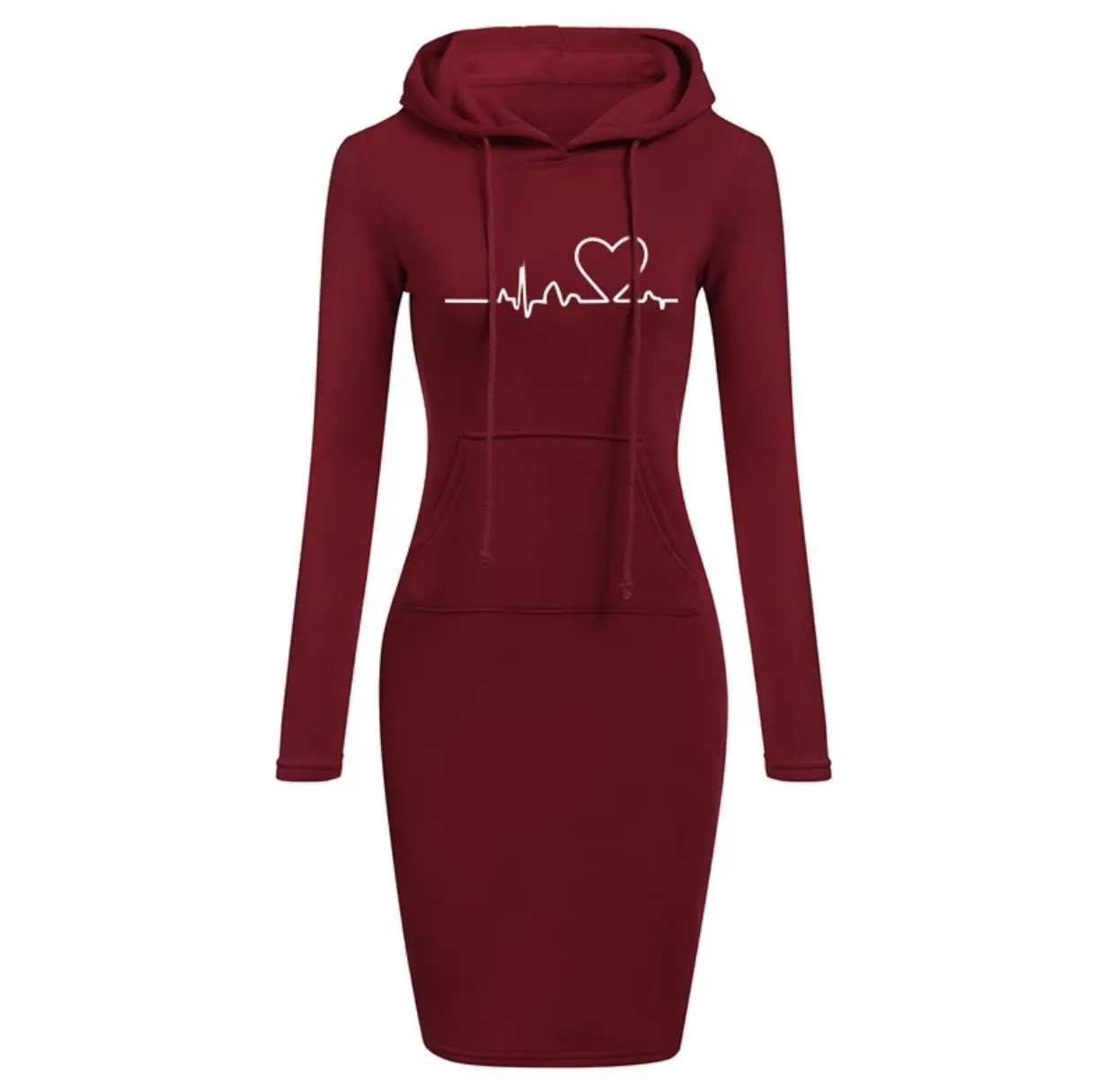 Autumn Winter Women Hoodies Sweatshirts Long-sleeved Dress