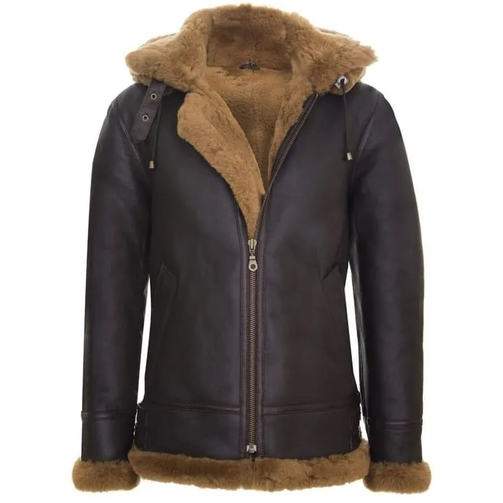 B3 Sheepskin Jacket With Detachable Hood