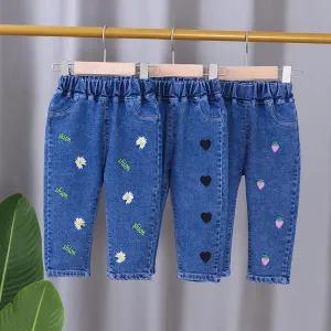 Baby Girls Tight Jeans Spring Autumn Girls suona Denim Trousers Casual Kids Stretch Flared Pants Children Clothes for0-5Years