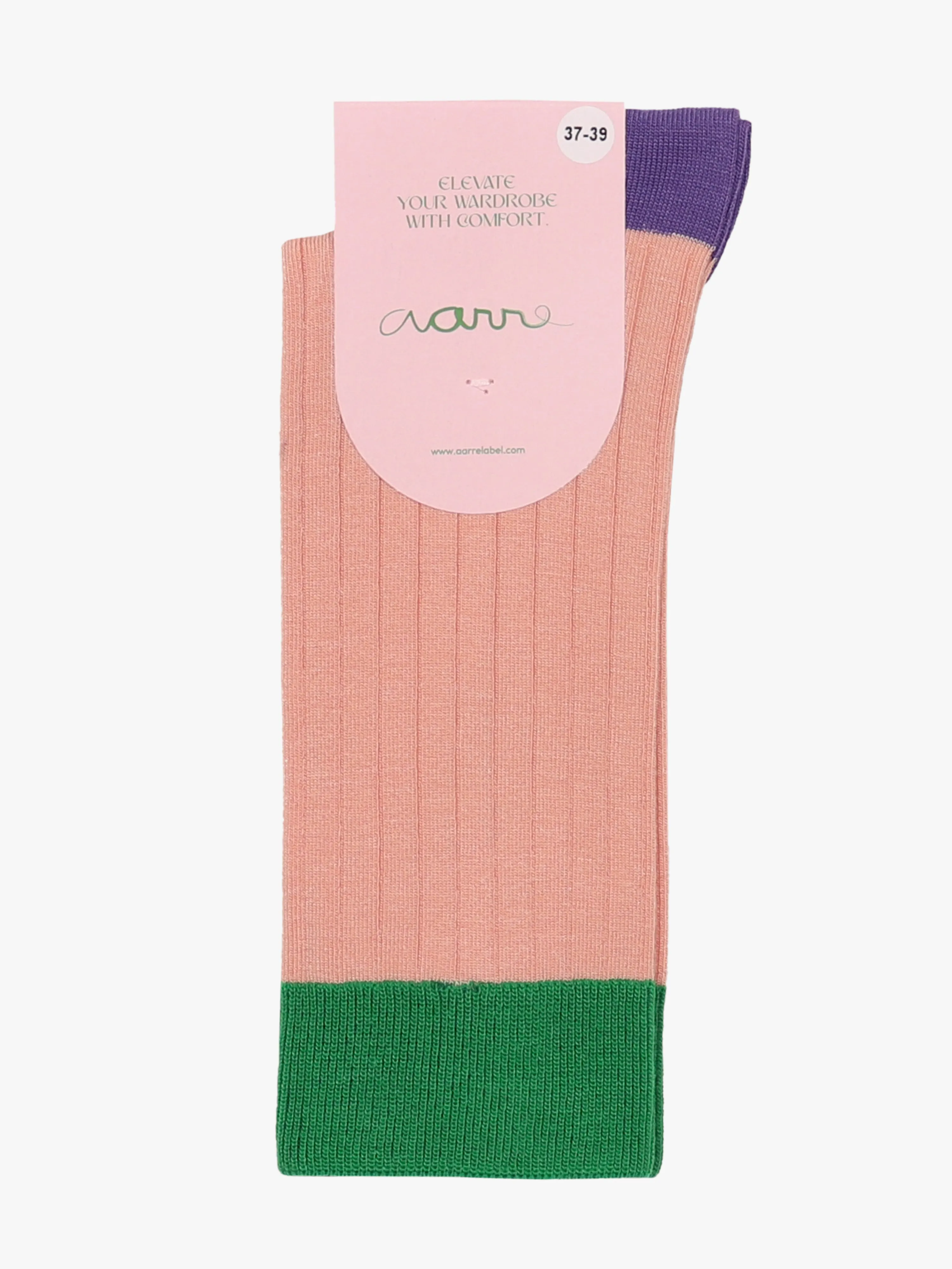 Bamboo Rib Socks Pink