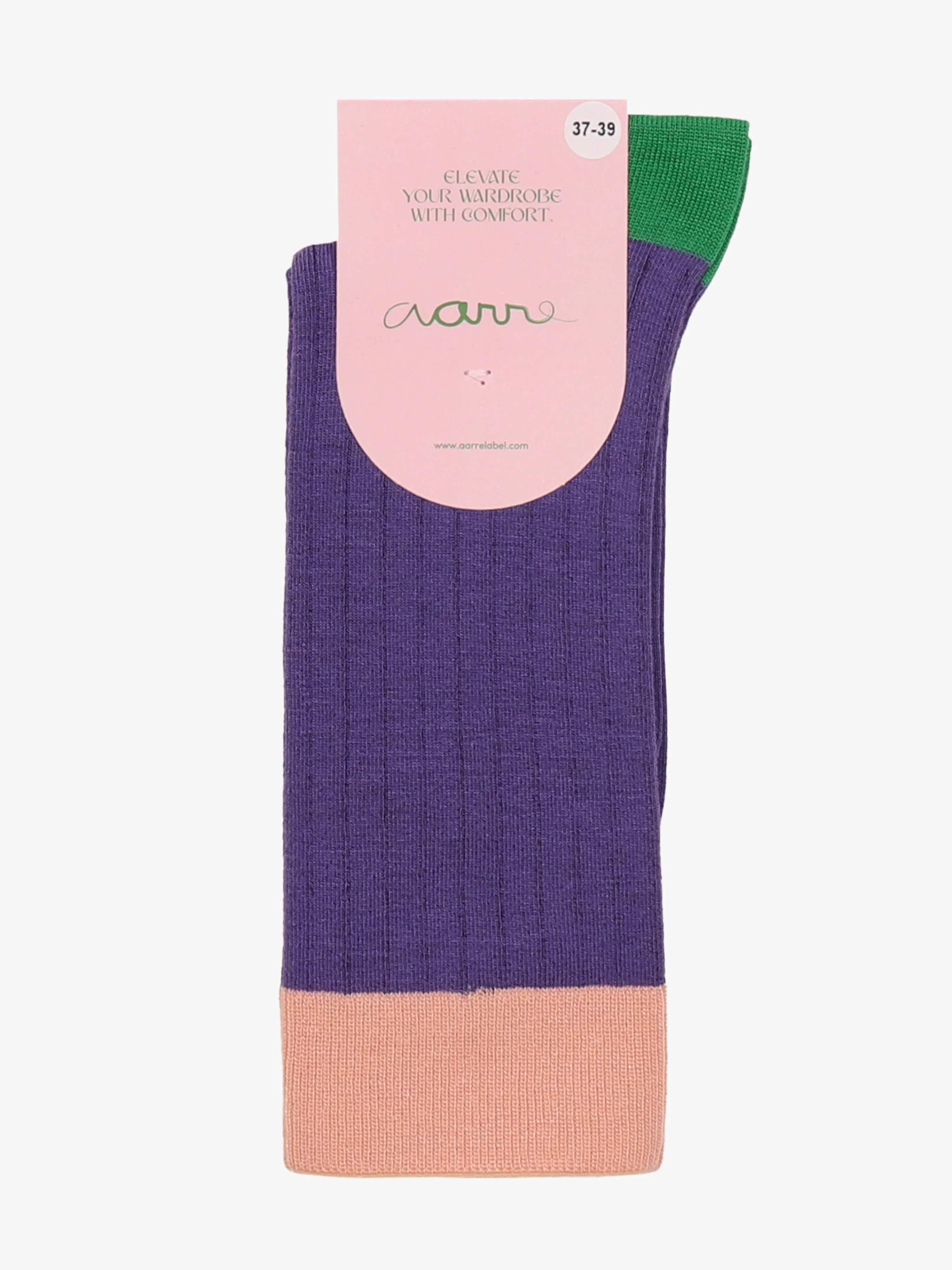 Bamboo Rib Socks Purple