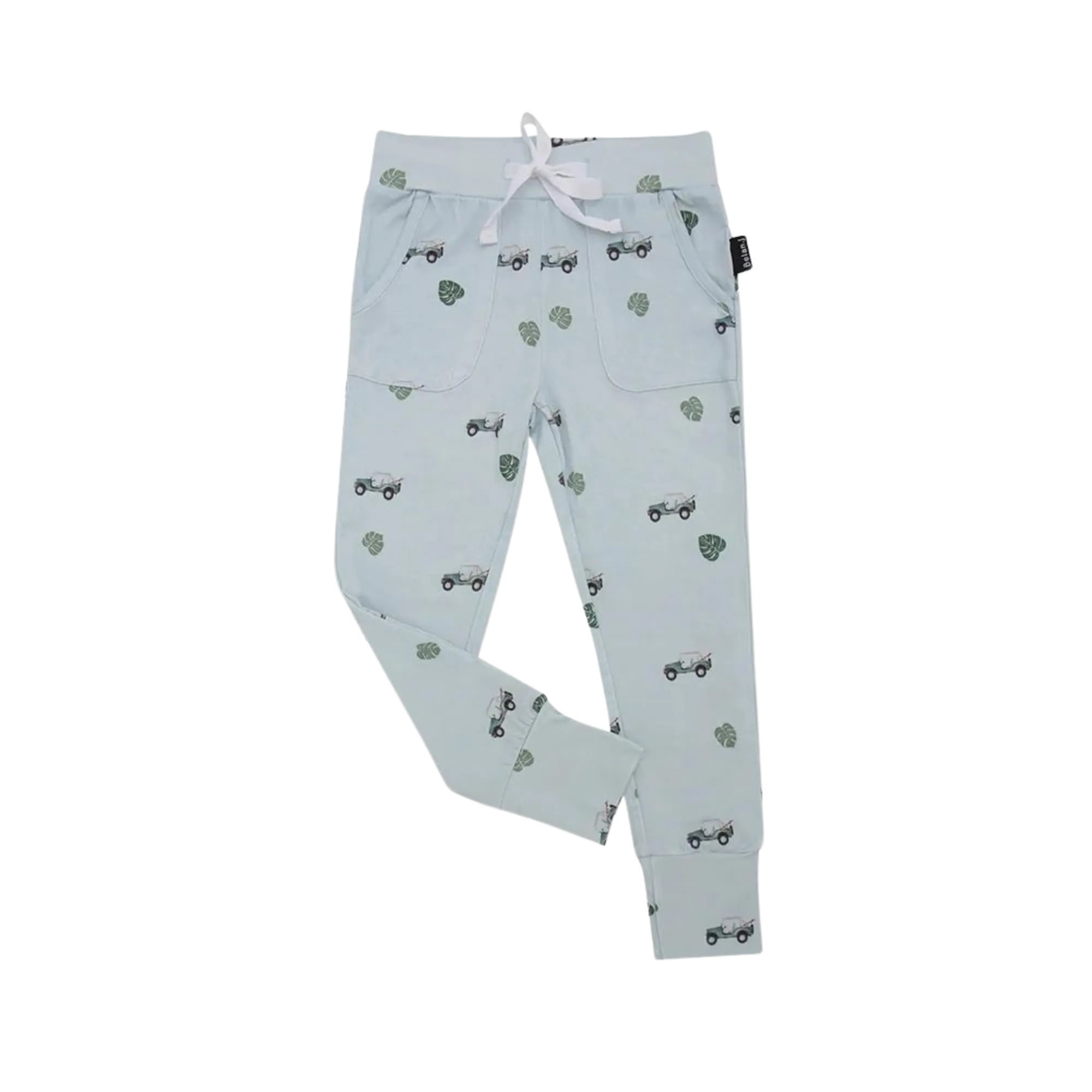 BELAN J Drawstring Harem Pants - Green Jeep