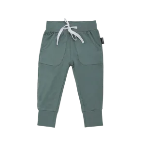 BELAN J Drawstring Harem Pants - Leafy Green