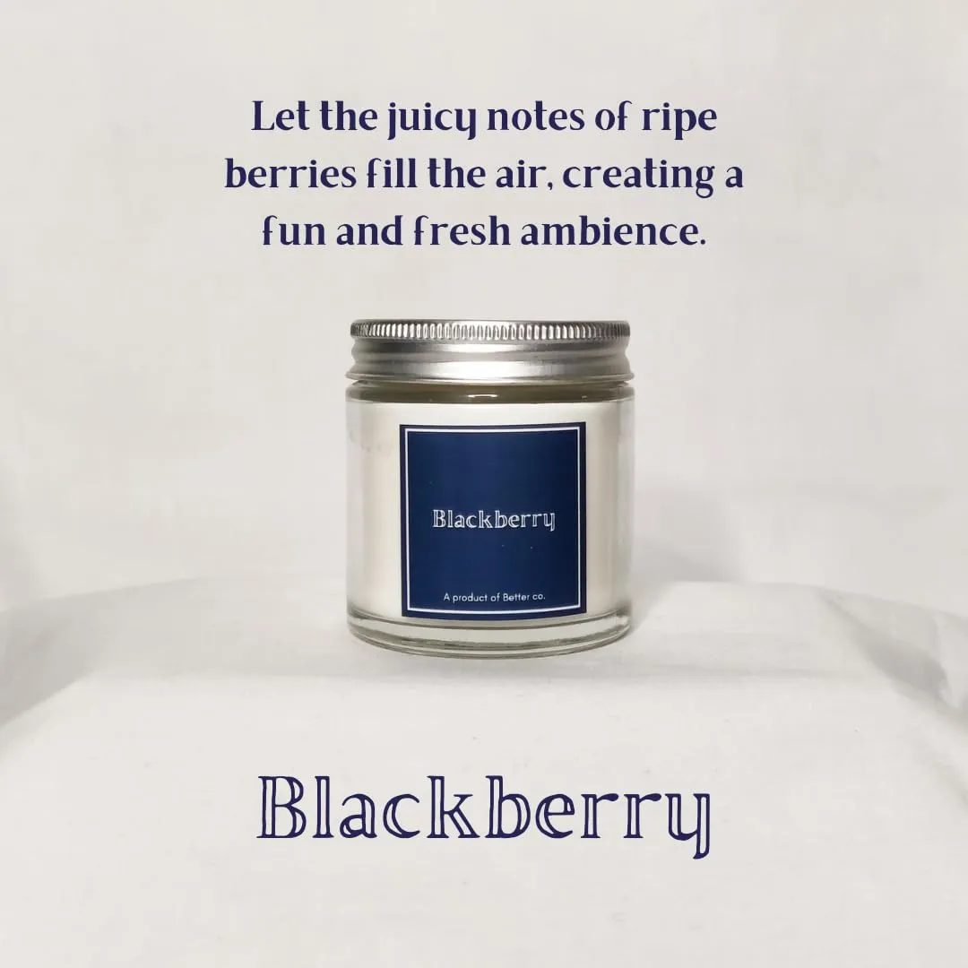 Better co Scented Soy Wax Amber Jar Candle Organic Luxury Aroma Burning Time Upto 20 Hours. Combo Pack of BlackBerry and Nutmeg   Coco.