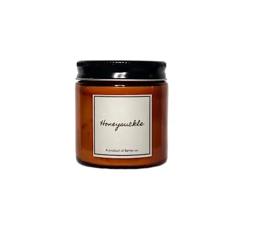 Better co Scented Soy Wax Amber Jar Candle Organic Luxury Aroma Burning Time Upto 20 Hours. Combo Pack of Lavender and Honeysuckle