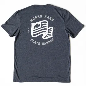 Bison Work Hard Flag Shirt