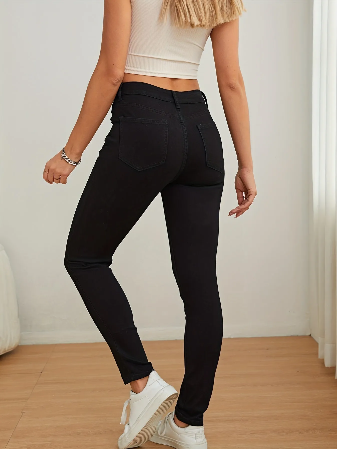 Black High Rise Skinny Jeans Perfect Fit for Women