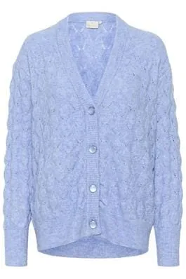 BLUE KNIT BUTTON DOWN CARDIGAN