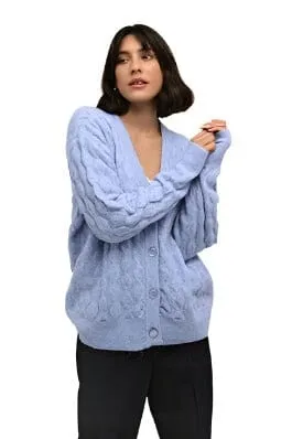 BLUE KNIT BUTTON DOWN CARDIGAN