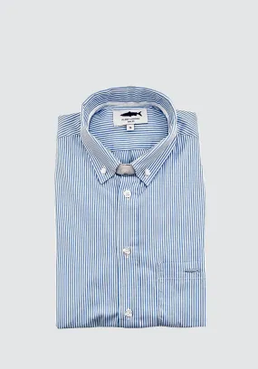 Blue Striped Cotton Shirt for Men