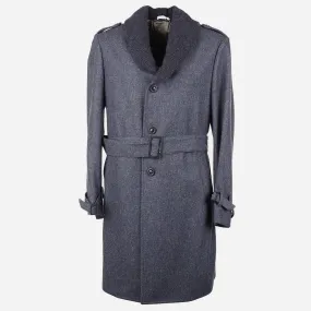 Boglioli Wool Overcoat with Knit Collar