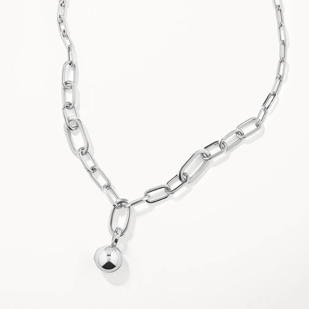 Bold Paperclip Chain Necklace in Silver