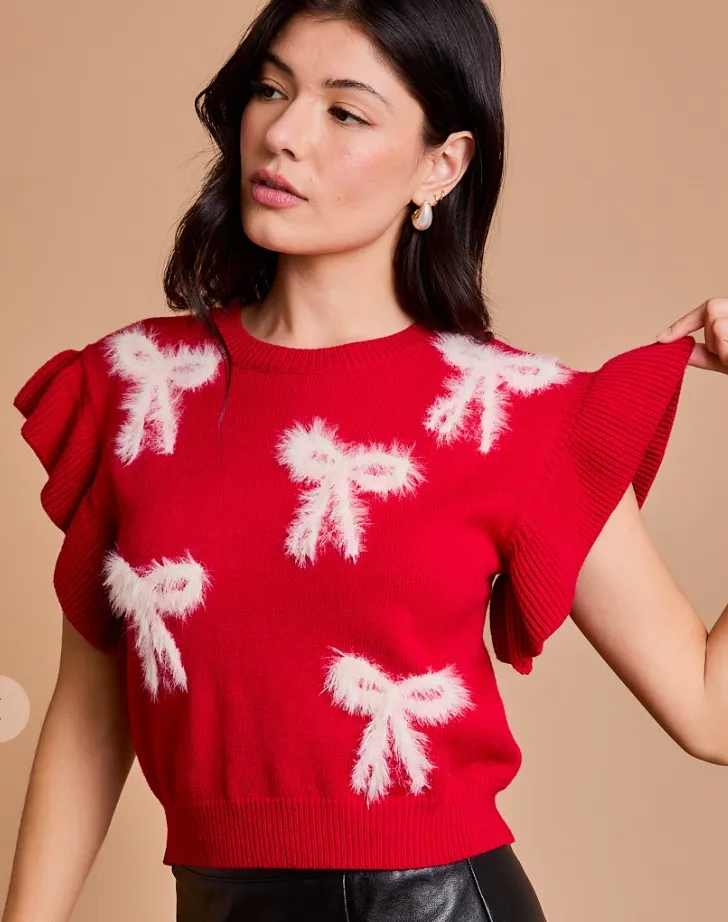 Bow Sweater - RED