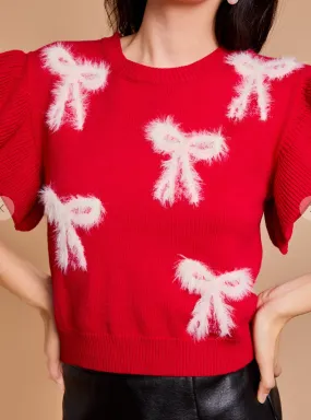 Bow Sweater - RED