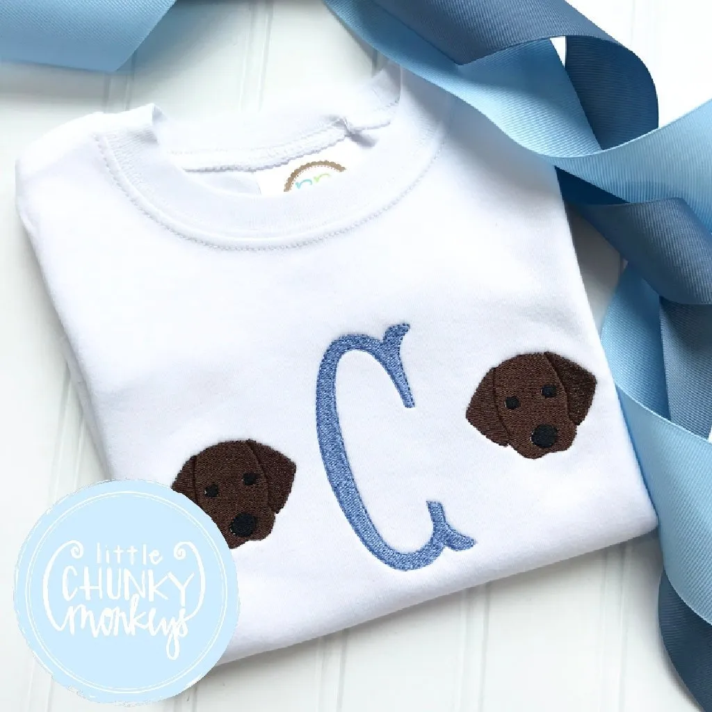 Boy Shirt - Mini Chocolate Puppy with Initial