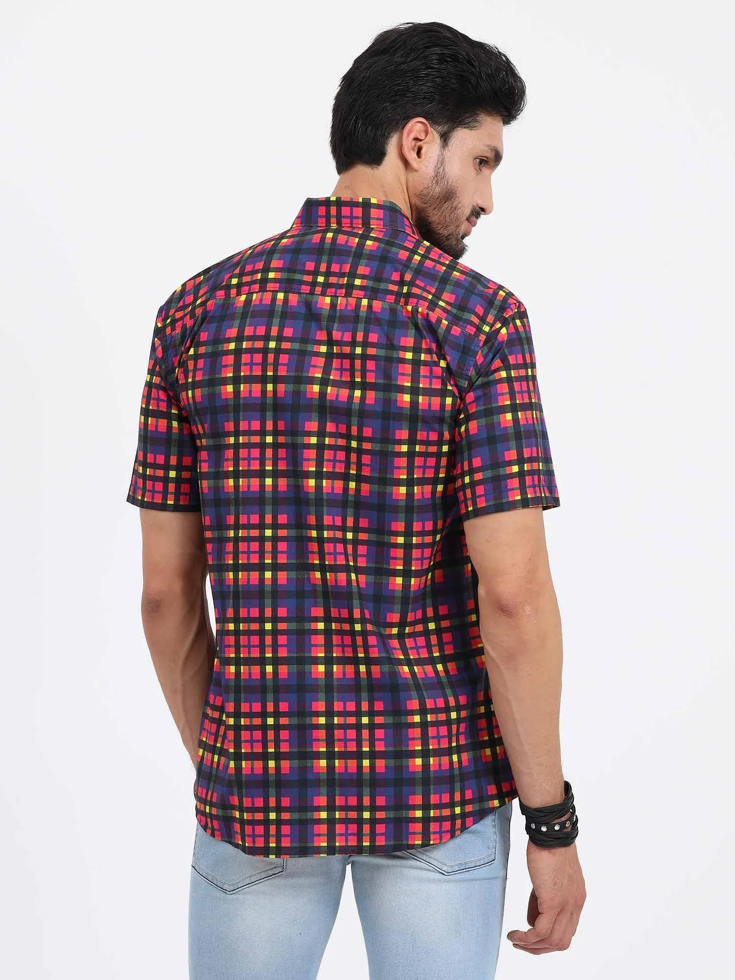 Bright Checks Half Sleeve Shirt