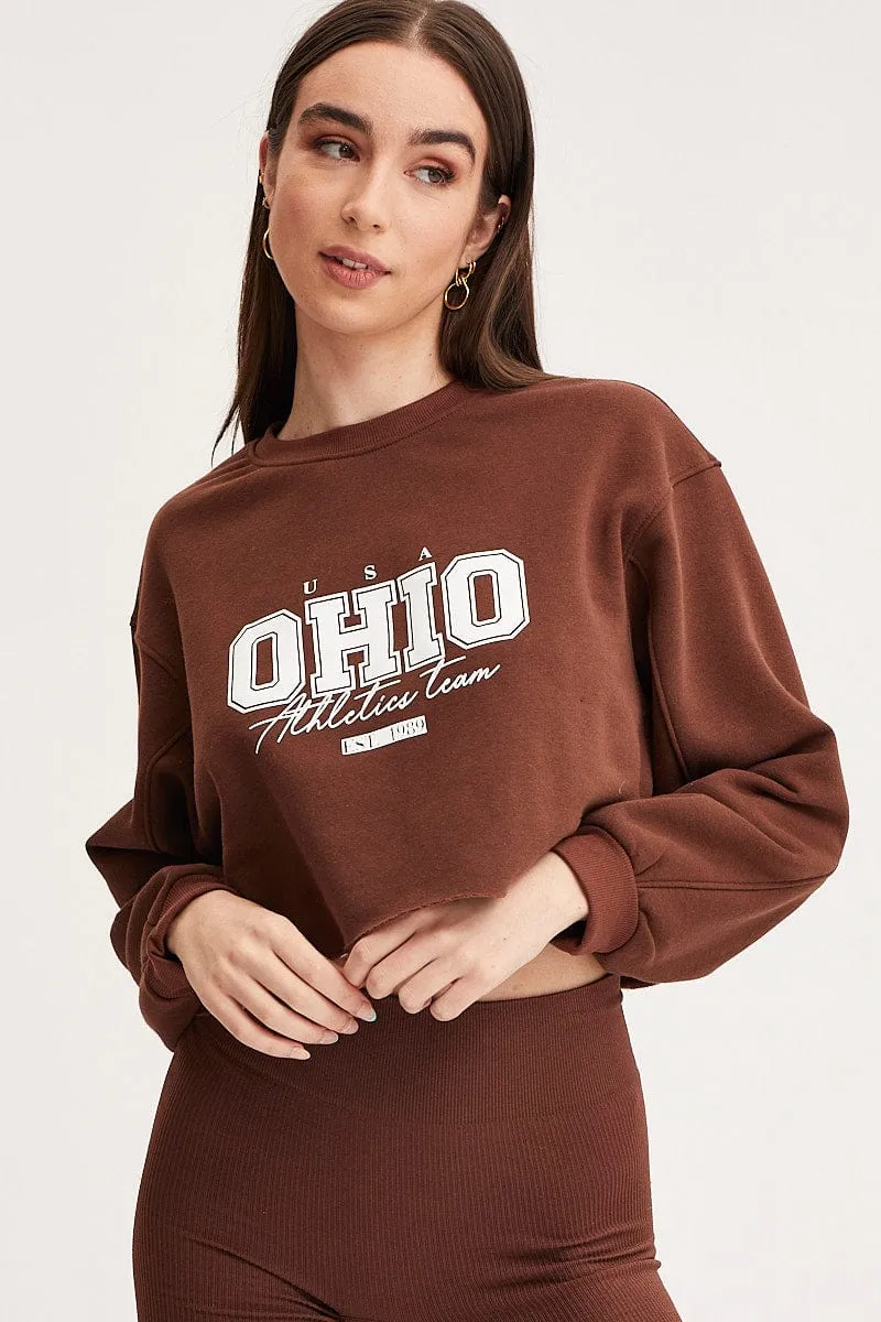 Brown Graphic Sweater