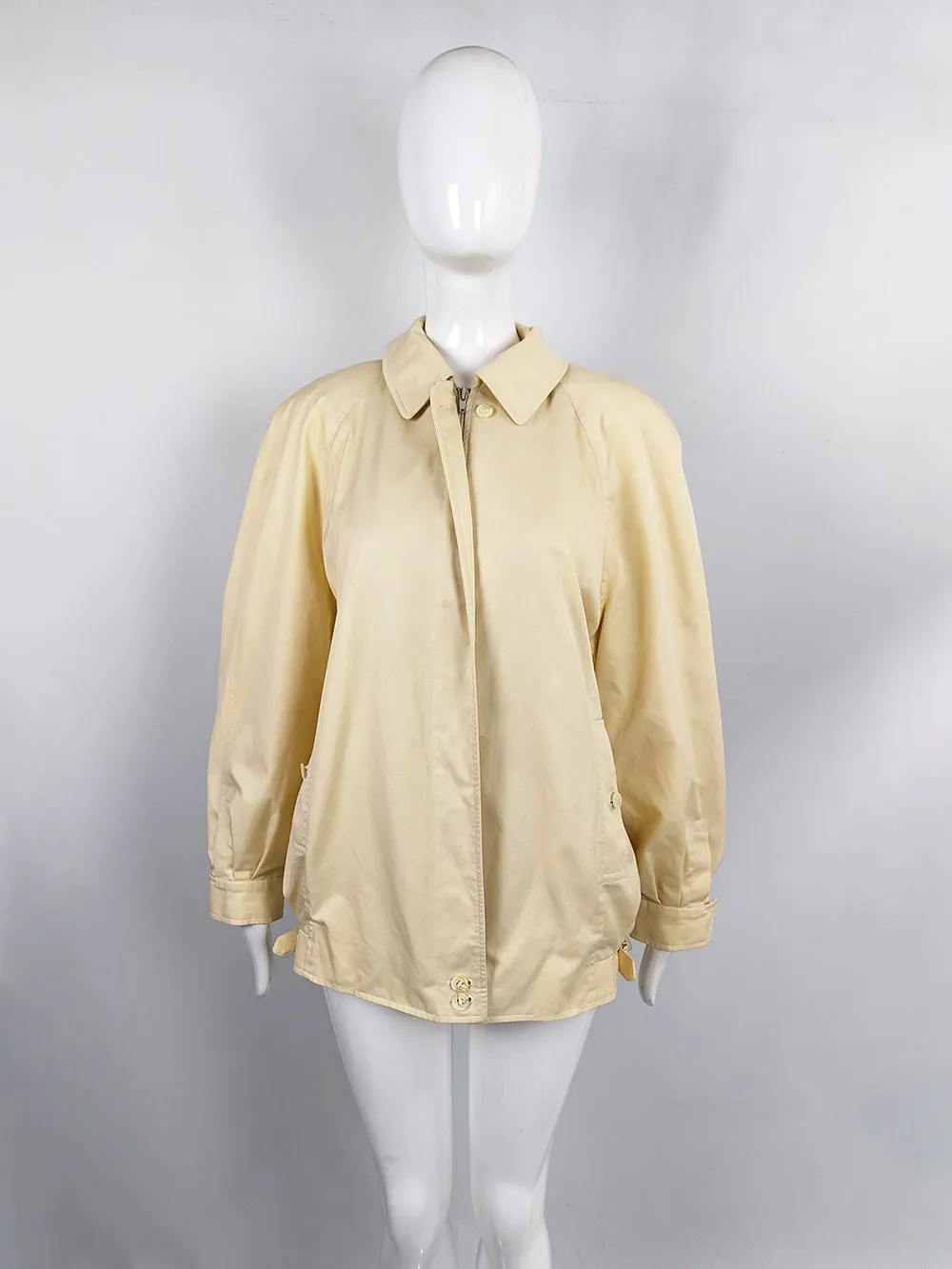 Burberry Vintage Womens Pastel Yellow Blouson Jacket, 1980s