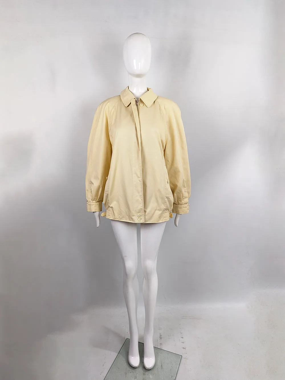 Burberry Vintage Womens Pastel Yellow Blouson Jacket, 1980s