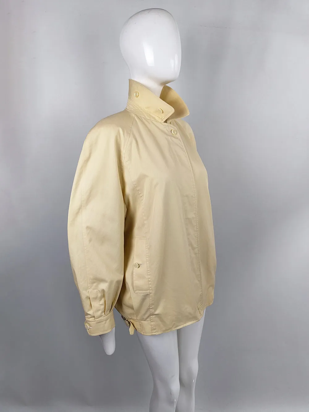 Burberry Vintage Womens Pastel Yellow Blouson Jacket, 1980s