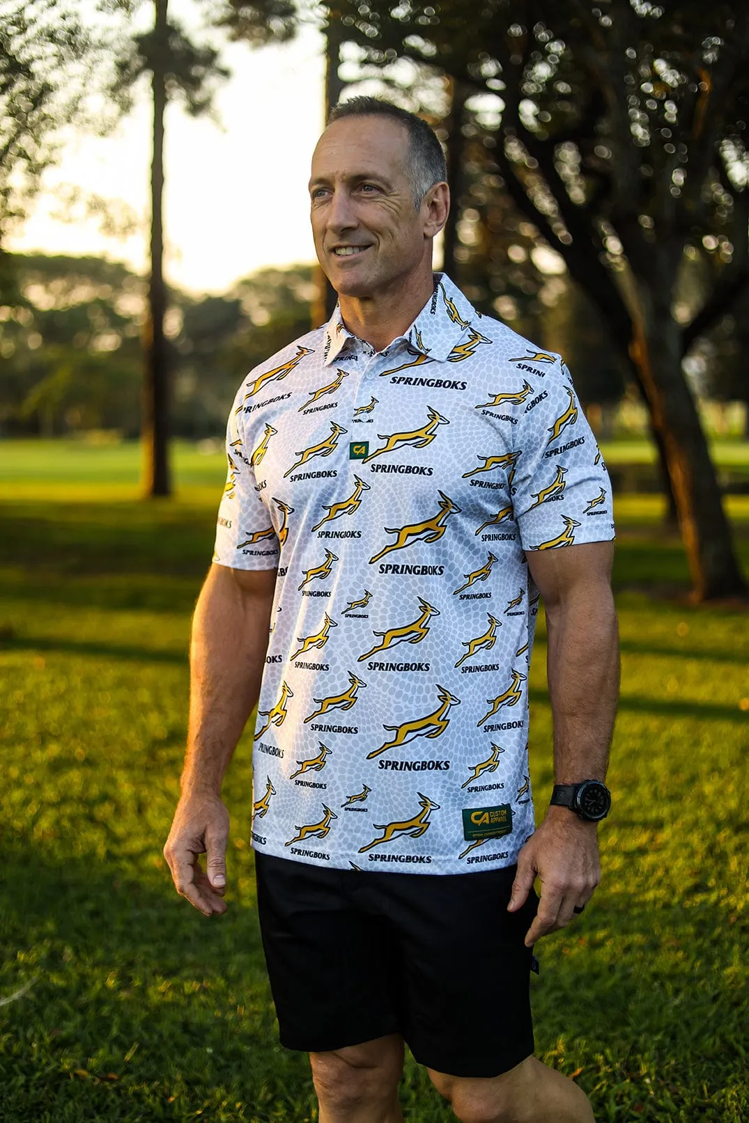 CA Springbok Golf Shirt | White Ethnic