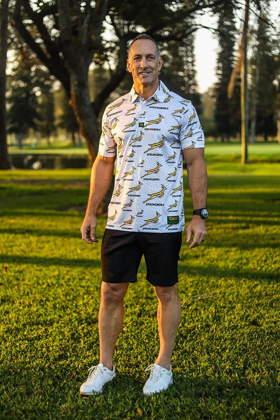 CA Springbok Golf Shirt | White Ethnic