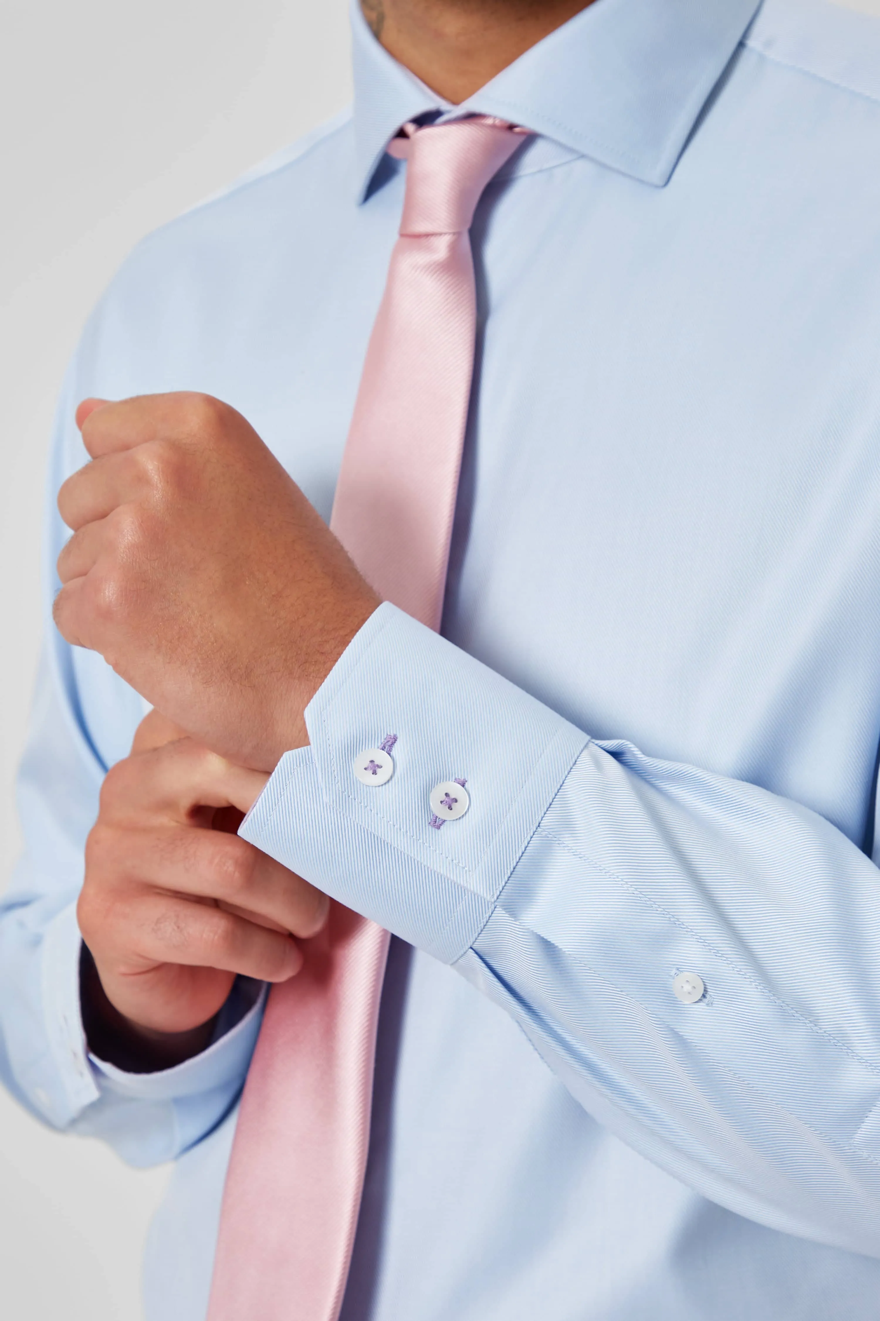 Canfield Slim Fit Blue Cotton Single Cuff Shirt - ARCHIVE