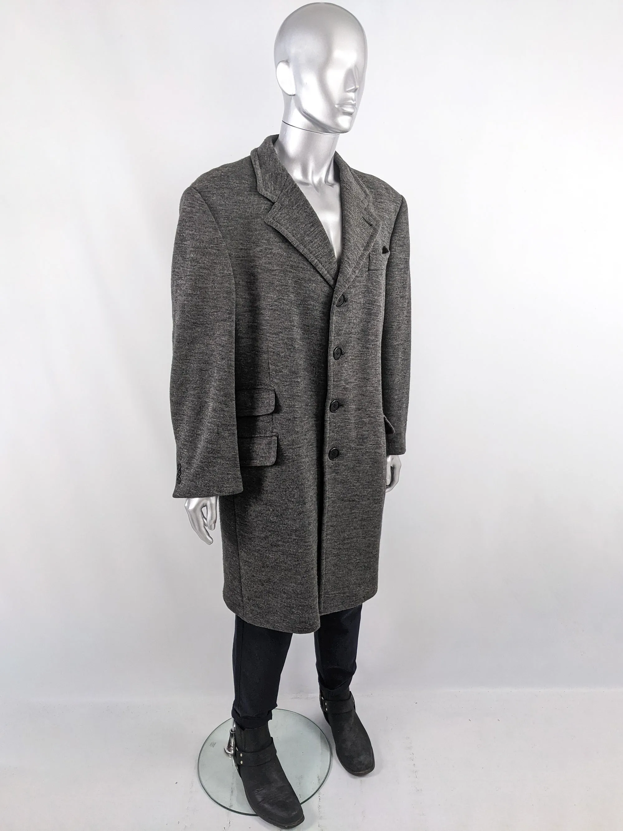 Carlo Pignatelli Vintage Mens Wool Knit Coat, 1980s