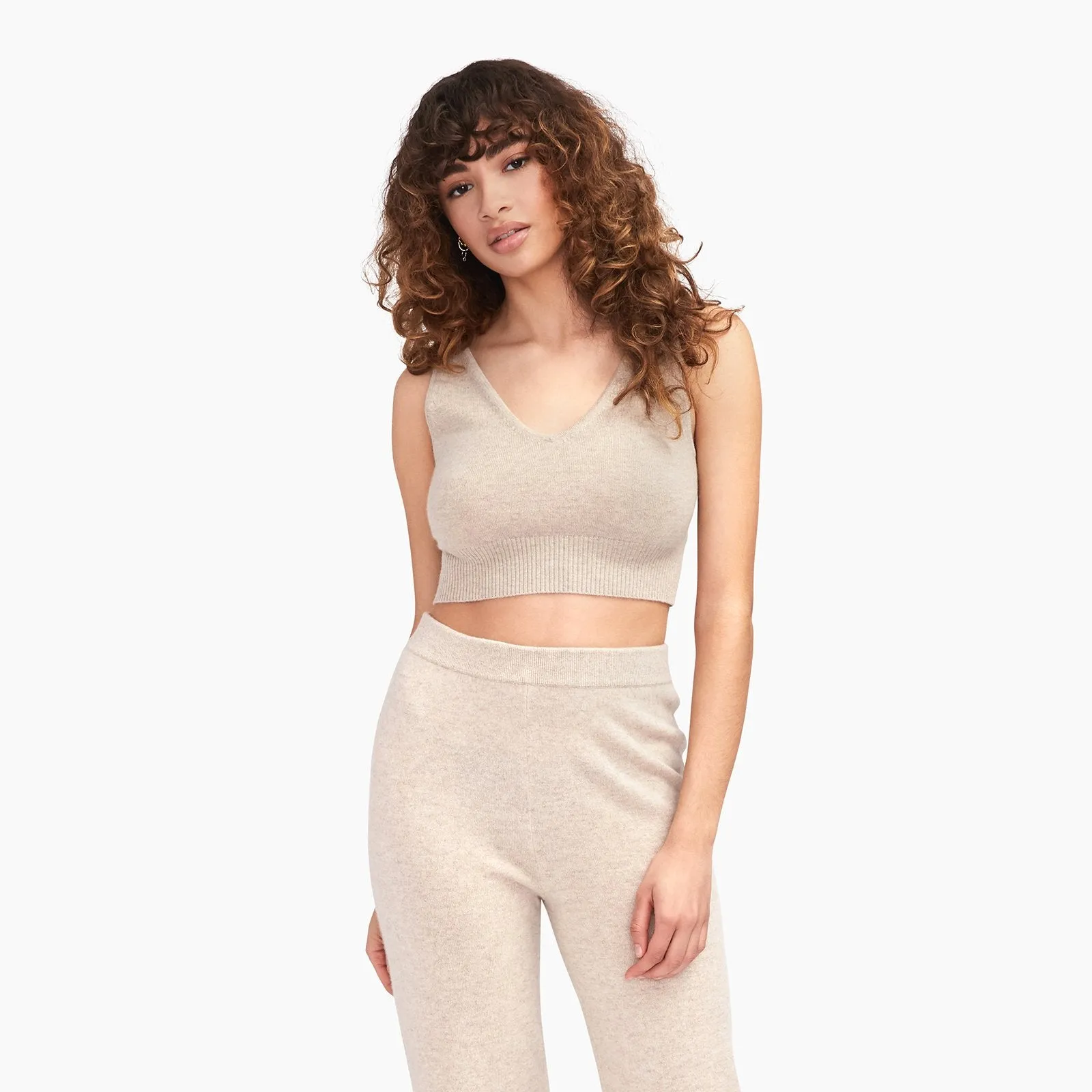 Cashmere Cropped Tank Top